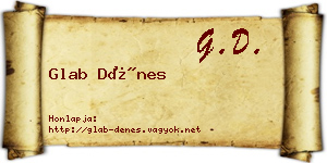 Glab Dénes névjegykártya